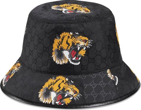 gucci bucket hat tiger|Gucci tiger print bucket hat.